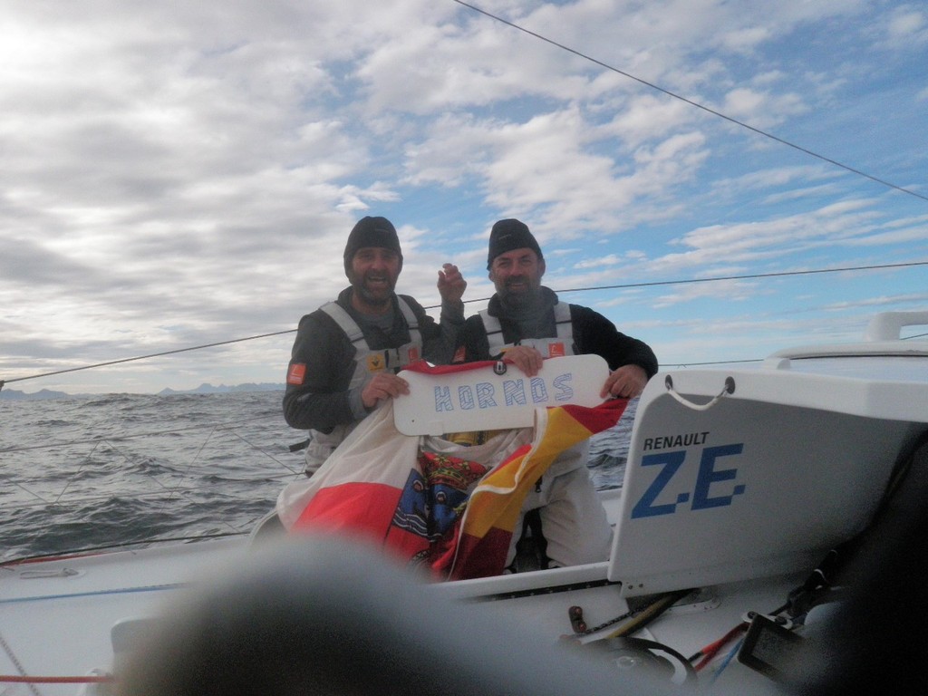 Renault Z.E Sailing Team on Monday evening (Pachi Rivero and Toño Piris) passing Cape Horn<br />
- Barcelona World Race © Barcelona World Race http://www.barcelonaworldrace.org
