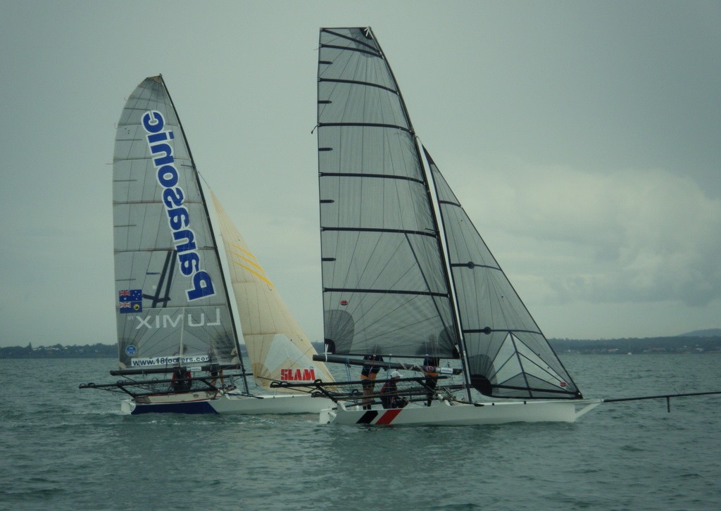 Pure Blonde Qld and Sailtech Sails - 2011 Queensland 18ft Skiff Championships photo copyright Mark Graveson taken at  and featuring the  class