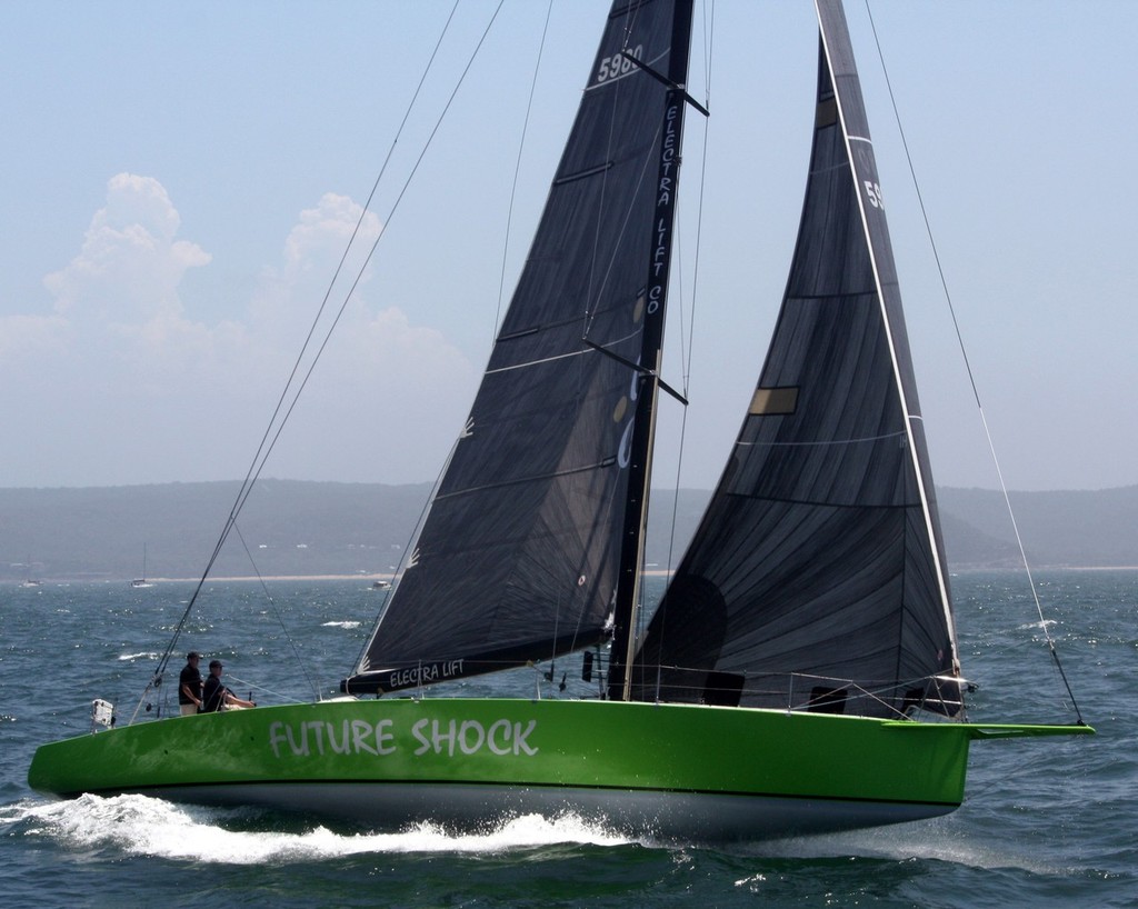 Craig Ellis’ Elliot 57 Future Shock, sailing fully crewed will be amongst the line honors favourites in the 2012 Pittwater to Coffs Race - Photo by Damian Devine - Pittwater & Coffs Harbour Regatta 2012 photo copyright Damian Devine taken at  and featuring the  class