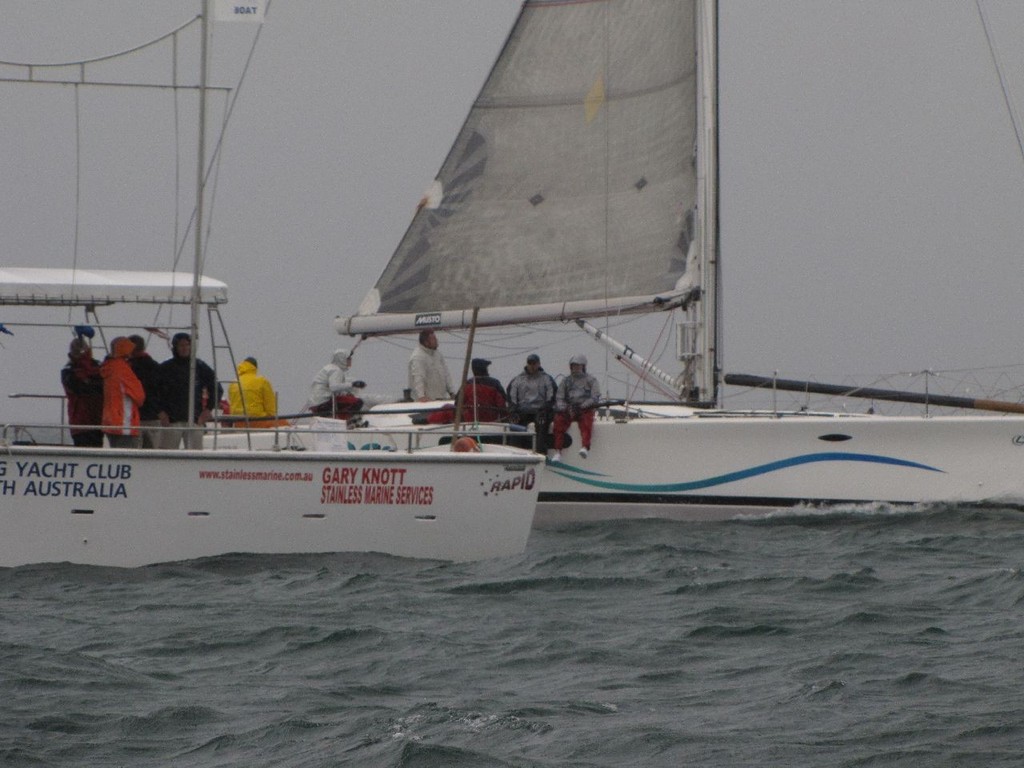 Murky and rainy start, highly unusual for this race - 2011 LEXUS 61st Adelaide to Port Lincoln Yacht Race, Start photos 	 © Steve Hall