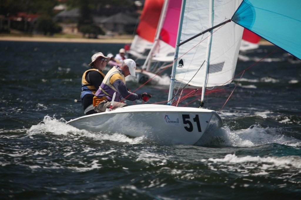 Regatta chairman John Hassen didn't ease the work load on crewman Tony Finch just because it was his birthday today! - Flying Fifteen 50 th Anniversary Nationals © Bernie Kaaks - copyright