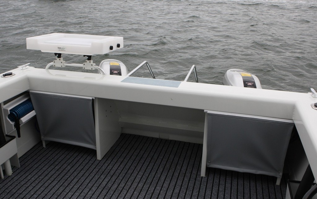 With a bait board and clear working space, fishos will love the Reef Runner's transom © Connexion PR