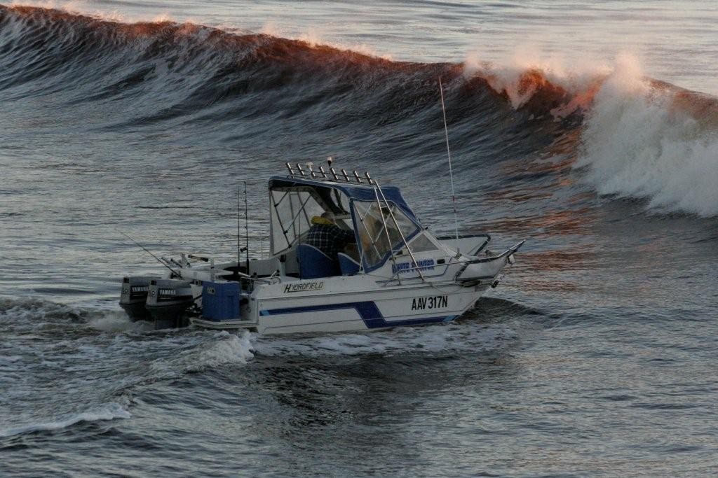 Trouble ahead at the Evan Head bar but correctly with lifejackets on. - Evans Head - Bar Crossing photo copyright Halden Boyd Pandanus Media taken at  and featuring the  class