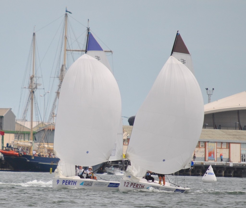 The Souter Price battle continues downwind - ISAF Sailing World's Elliott 6m © Elliott 6m Sailing