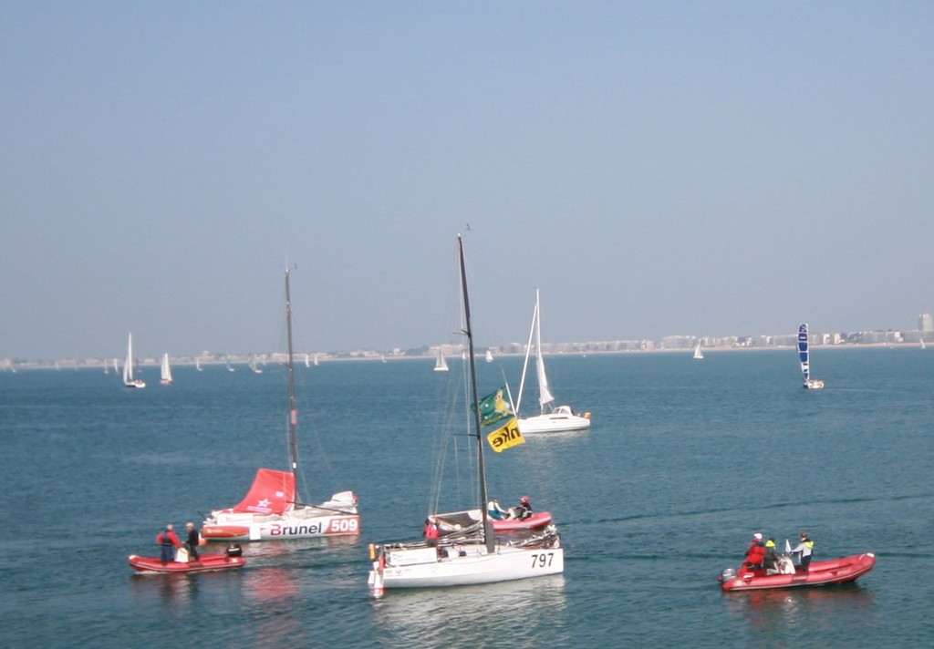 Being towed to the start - Pornichet Select © scott cavanough