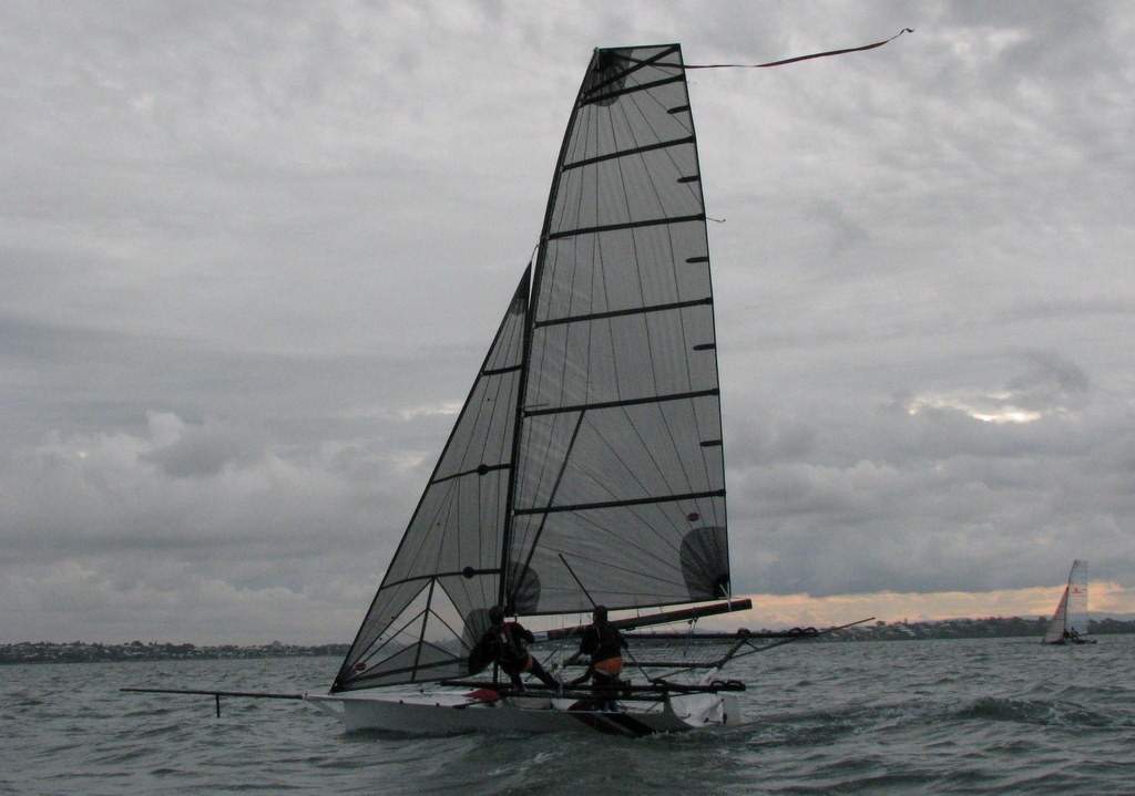 Sailtech flying the championship ribbons - 2011 Queensland 18ft Skiff Championships © Mark Graveson