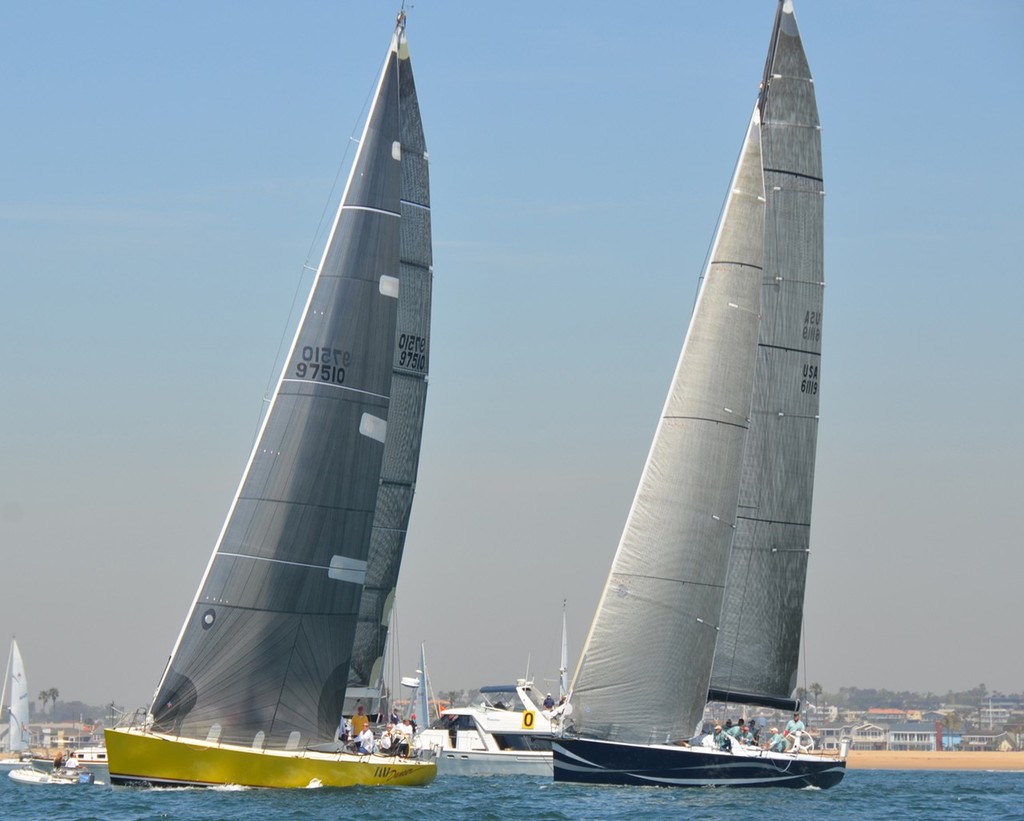 Taxi Dancer and Stars & Stripes at the start of the 2011 Newport to Ensenada race.  © Tony Di Pietra