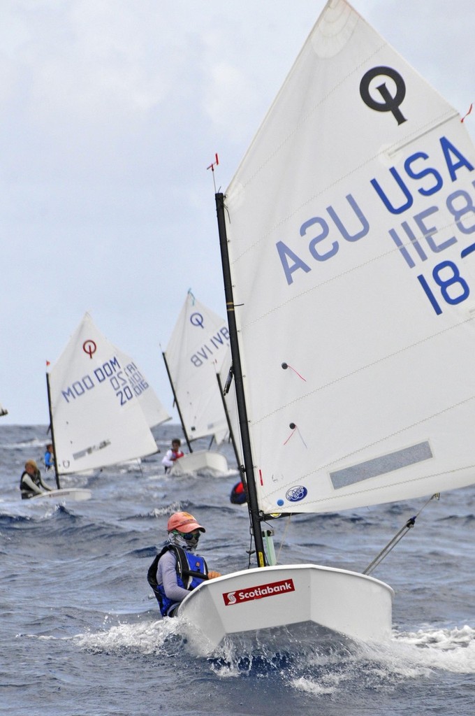 Eleven-year-old Wiley Rogers from the USA wins 19th Scotiabank International Optimist Regatta in St. Thomas, US Virgin Islands © Dean Barnes