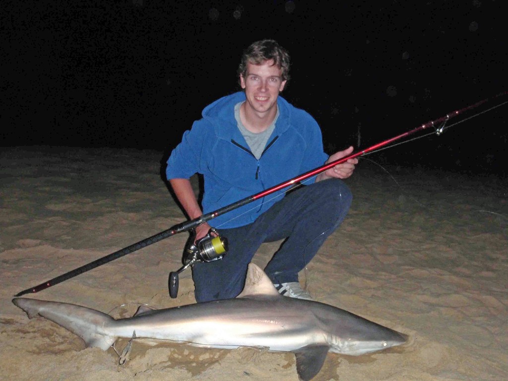 Brad with a nice Bronze Whaler taken from a local Western Port beach. - Gummy Sharks © Jarrod Day