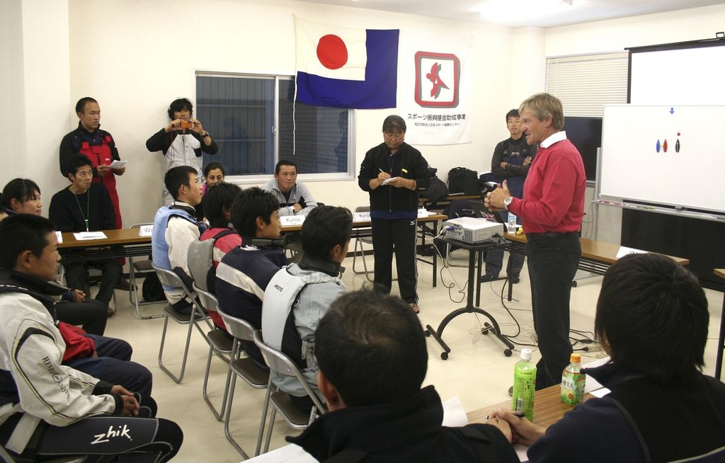 Jim Saltonstall gets acquainted with sailors and coaches at the Japanese National Sailing Centre - Intl 420 Coaching Clinic in Austria & 2011 Class Development Programme  © 420 Class Association