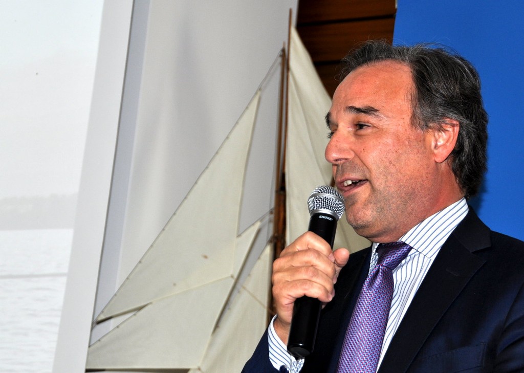Antonio palma, CEO of Mirabaud during the press conference. photo copyright Jean Philippe Jobé taken at  and featuring the  class