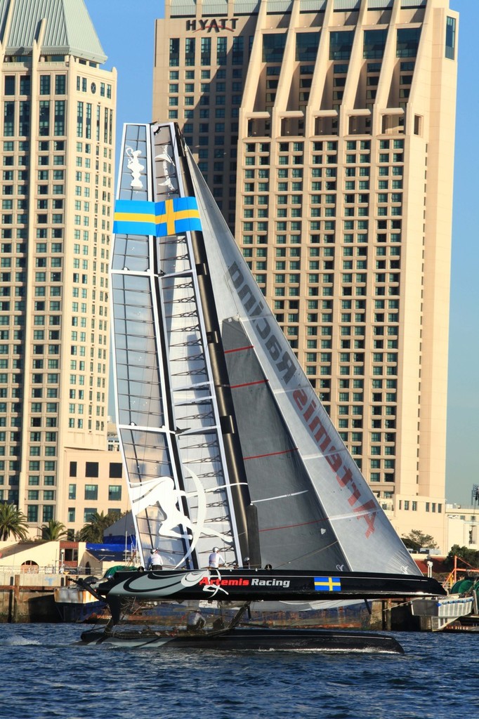 First Practise days on San Diego Bay - AC-45 tour hits San Diego © Darrall Slater