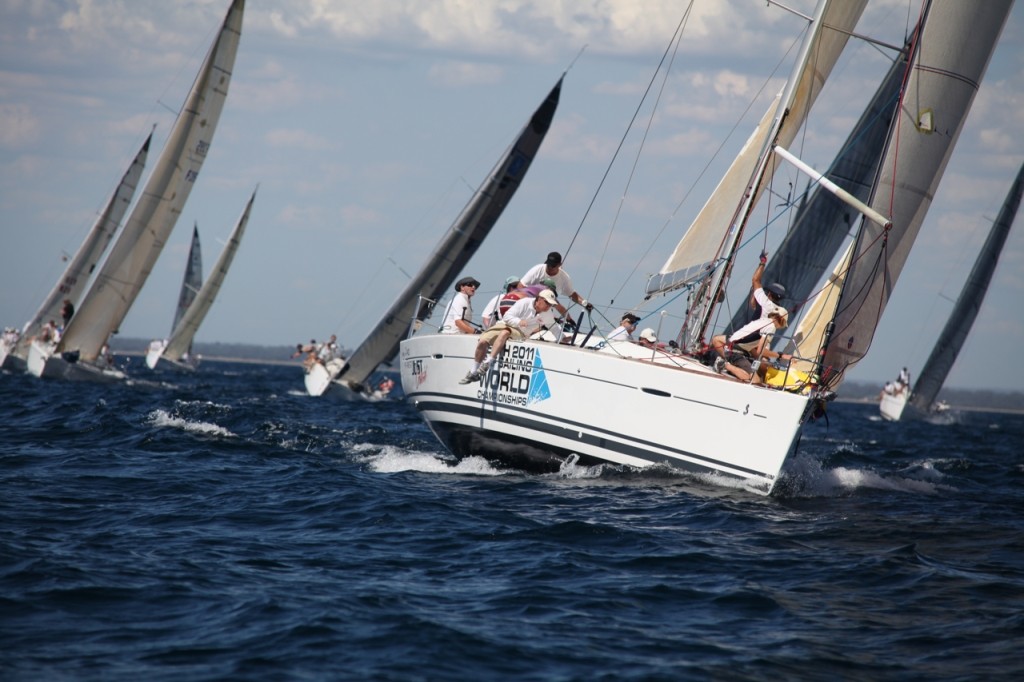 Tony Carter's First 40 Just Cruisin' at the pointy end of IRC division 2, advertsing the ISAF 2011 Worlds. - Geographe Bay Race Week 2011 © Bernie Kaaks - copyright