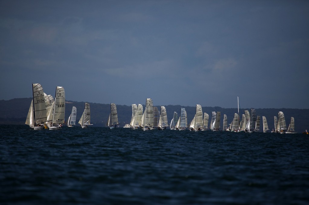 NS14 Fleet running to the bottom mark - 2011 NS14 NSW Championship © Michael Chittenden 