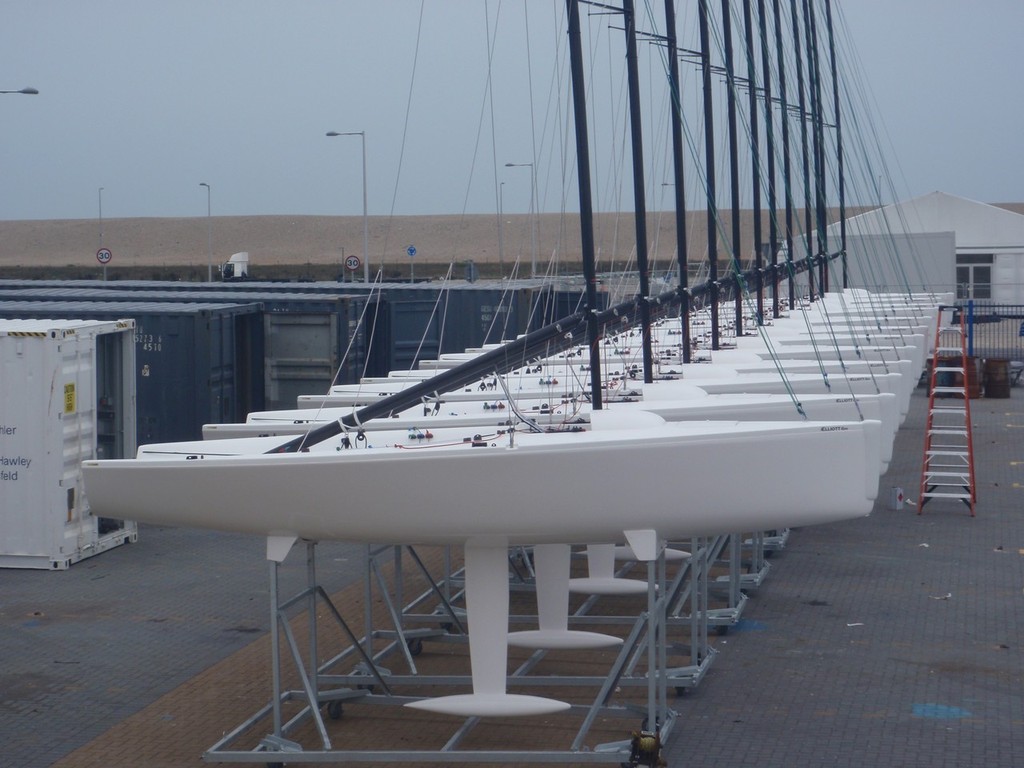 Elliott 6m fleet ready for Olympic Women's Match Racing  - Weymouth & Portland International Regatta photo copyright Elliott 6m Sailing taken at  and featuring the  class