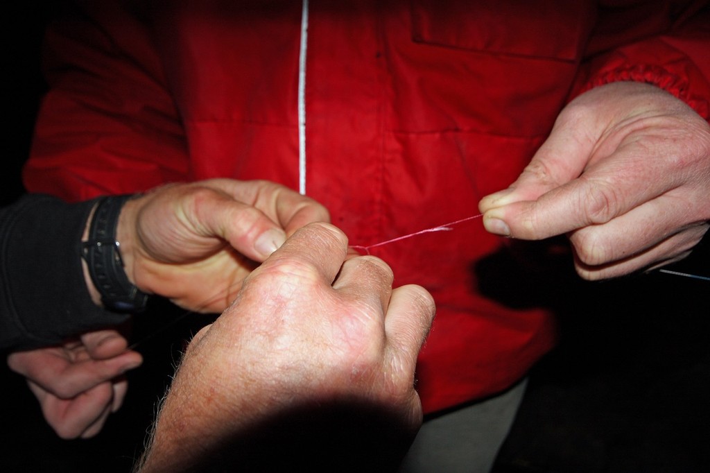 Always inspect your knots and rigs. Land based fishing is hard at the best of times and you don’t want to lose your catch. - Gummy Sharks © Jarrod Day
