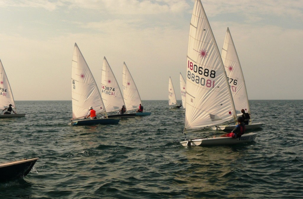 The fleet immediately after starting race 3 - VOLVO 2011 RAHBC OMAN OPEN LASER CHAMPIONSHIP © Various Various