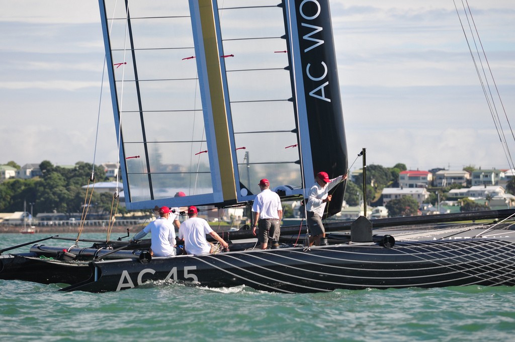 AC45 launch and first sail in Auckland 17 January 2011 © SW
