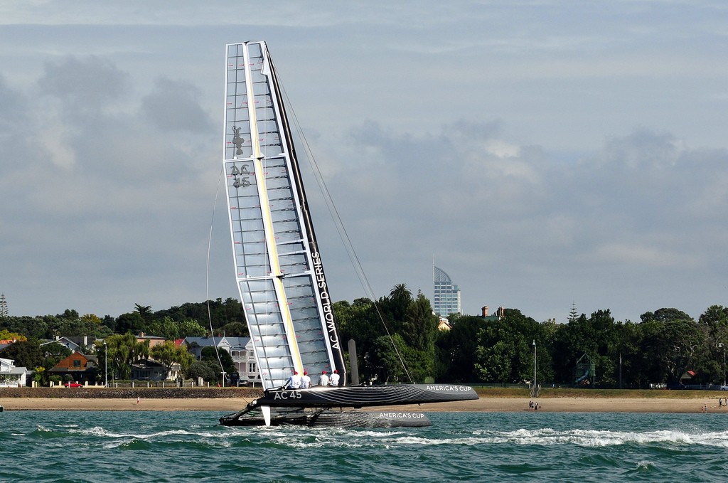 AC45 launch and first sail in Auckland 17 January 2011 © SW