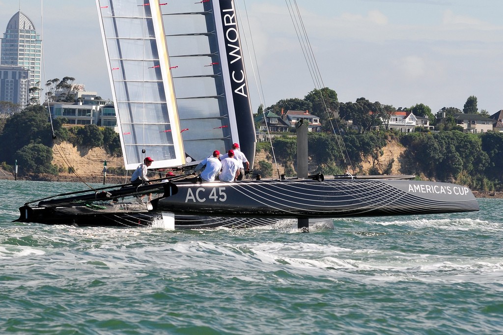 AC45 launch and first sail in Auckland 17 January 2011 © SW