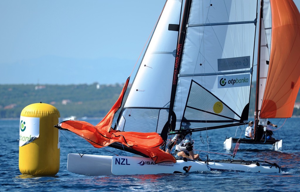 New Zealand rounds in the Open Multihull (SL16)  - Race Day 2 - 2011 ISAF Youth Worlds, Zadar, Croatia © Sime Sokota/ISAF Youth Worlds