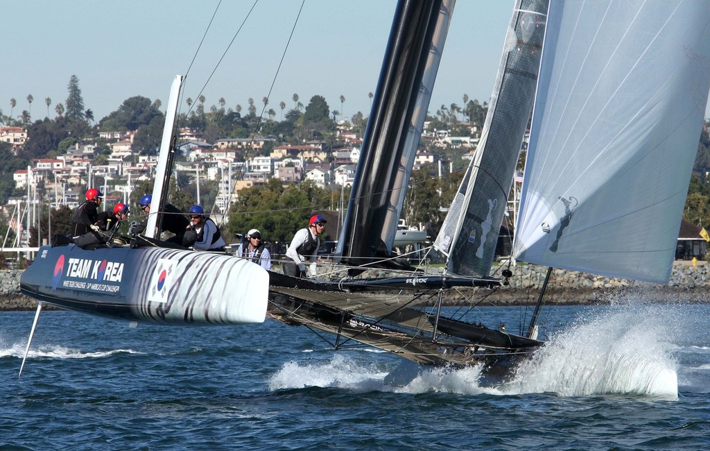 First Practise days on San Diego Bay - AC-45 tour hits San Diego © Darrall Slater