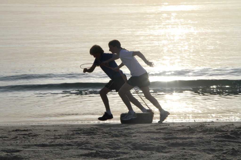 Tire Dragging - Tasmanian Sailing Academy Inaugural Pre-Season Camp © Richard Scarr