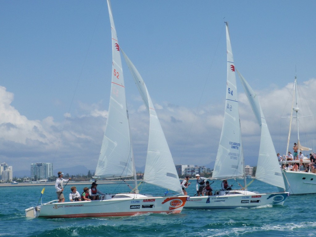Spectators enjoy prestart action in Finals - Australian Match Racing Championships © Shane Smith