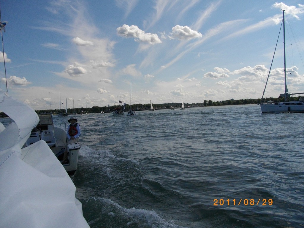 Tow back after a long day of no wind at the RIWKC - Rolex Internaitonal Women&rsquo;s Keelboat Championships photo copyright Sackville Photography Club taken at  and featuring the  class