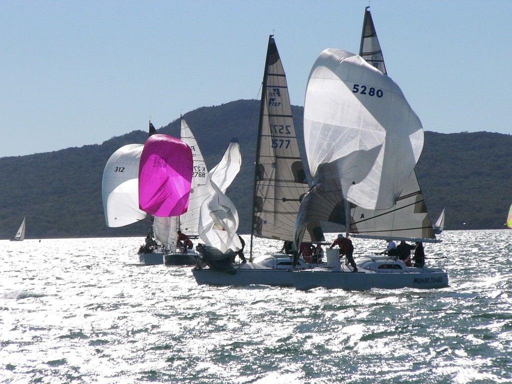 Quick Nik & Freaky Breathing Down On Quarter Pint & Mumbo Jumbo - 2011 Farr 727 Nationals © Fendall Halliburton