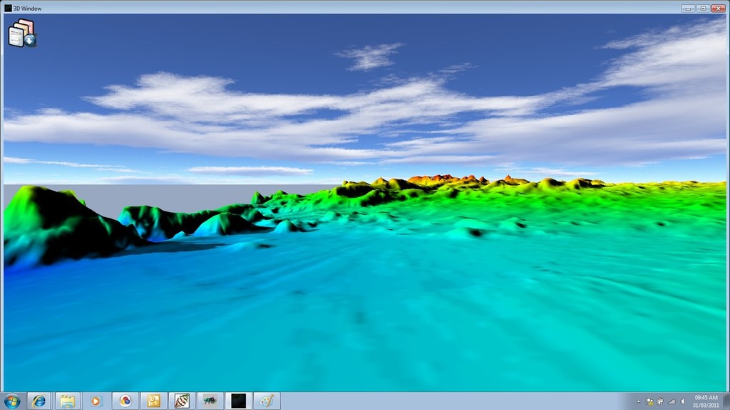 A screen shot of the WASSP 3D seafloor profiling, a favourite feature of Trevor’s. © Freddy Foote