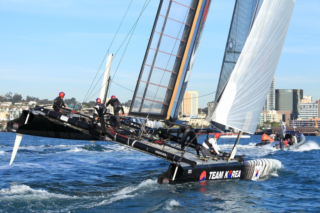 First Practise days on San Diego Bay - AC-45 tour hits San Diego © Darrall Slater