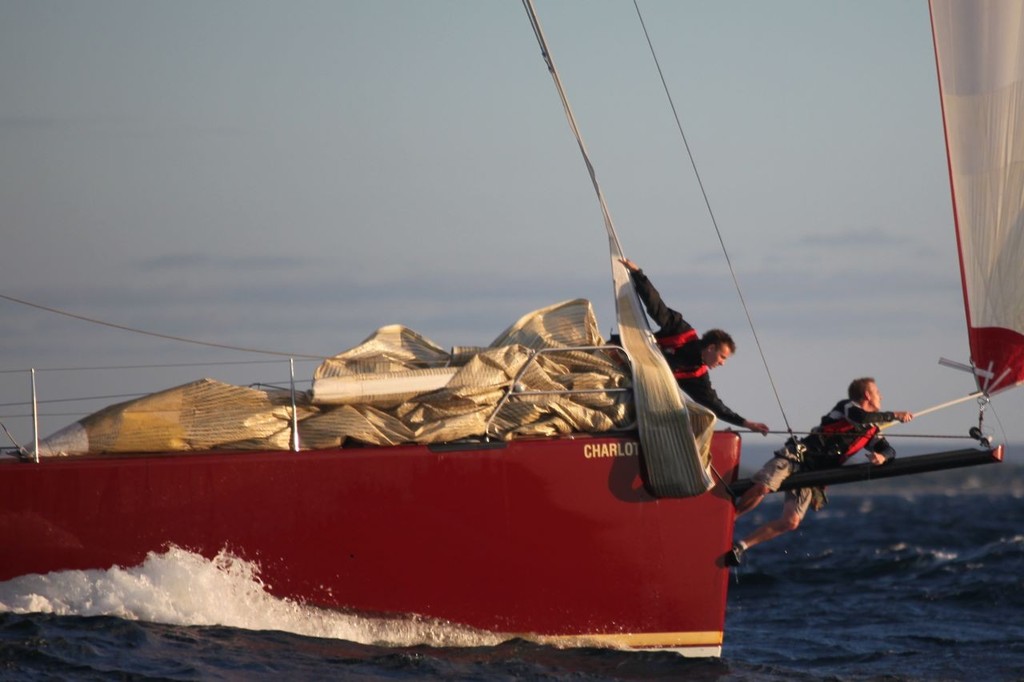 I’ve nearly got it!  Charlotte’s bowman feels the pain. - Geographe Bay Race Week 2011 © Bernie Kaaks - copyright