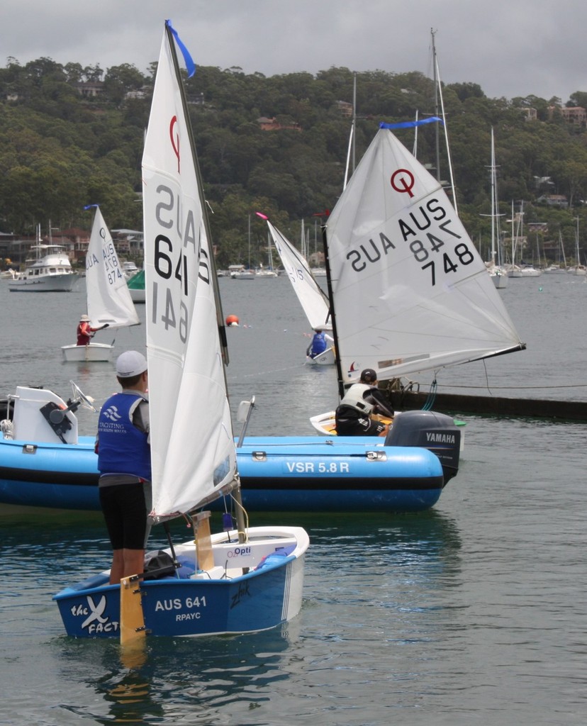 Heading out to the practice race ahead of tomorrow’s racing - 2011 International Optimist Australian & Open Championship © Damian Devine