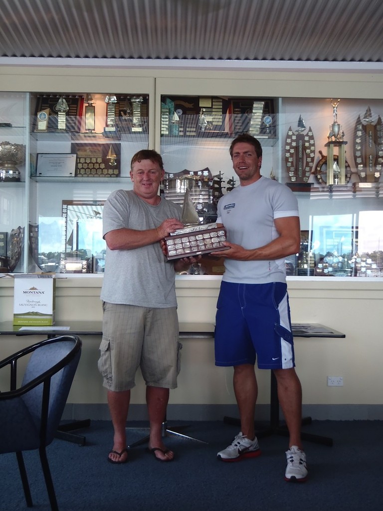 Ed Wright receives the winner's trophy from IFAA President John Shallvey - FINNPORTS 2011 Australian Finn Championships photo copyright Jim Wells taken at  and featuring the  class