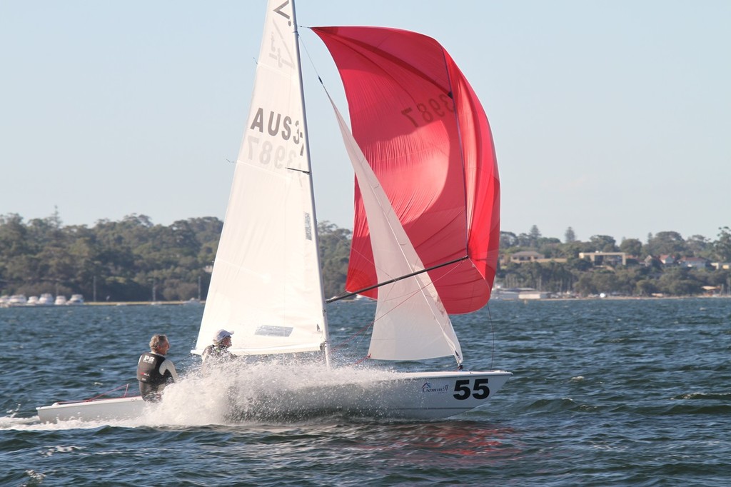 Some occasional puffs had Bax on the plane for a rare moment of exhilaration - Flying Fifteen 50th Anniversary Nationals © Bernie Kaaks