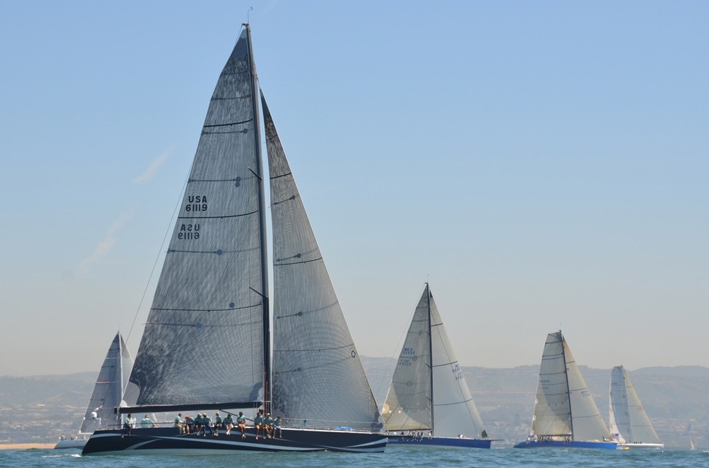 Stars & Stripes, Peligroso and Medicine Man at the start of the 2011 Newport to Ensenada race.  © Tony Di Pietra