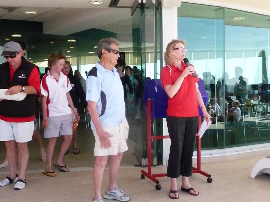 The Doyen, Lou Abrahams, presented the prizes from Day One. - pigen 2010/11 International Cadet National Championships photo copyright Chris Furey taken at  and featuring the  class