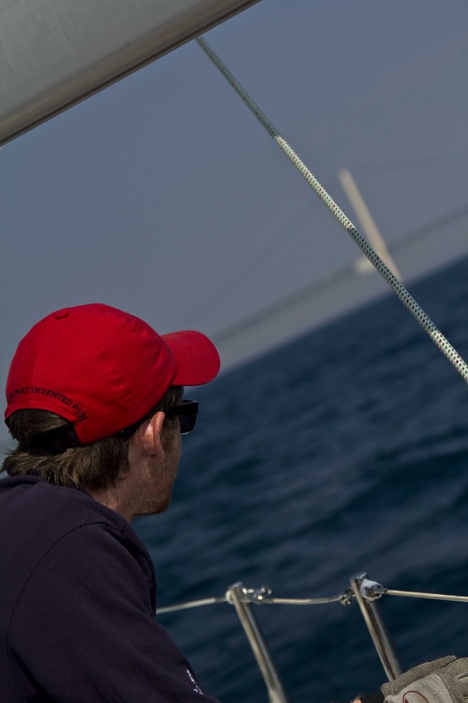 Paul Hermanson watches the Mackinac bridge come into view - 103rd Race to Mackinac © Sean Palizza