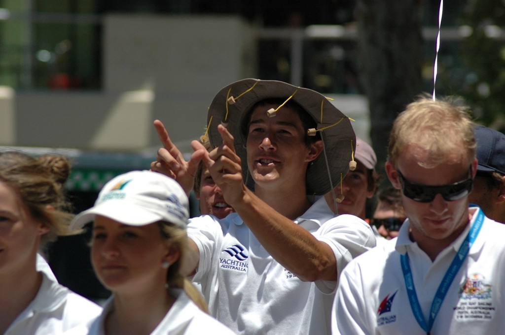 Aussie sailors - Aussie style. Perth 2011 ISAF Sailing World Championships © Shauna McGee Kinney