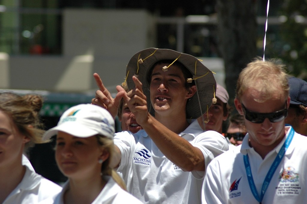 Aussie sailors - Aussie style. Perth 2011 ISAF Sailing World Championships photo copyright Shauna McGee Kinney taken at  and featuring the  class