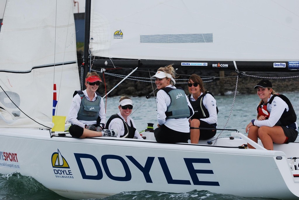 Danielle Bowater & team representing the RNZYS Lion Foundation Youth Training Programme - LIVEsport Telecom New Zealand Women's Match Racing Championships 2011 © Sara Tucker