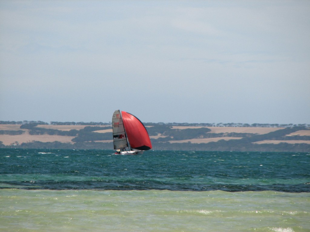 Heat 3 early leader Add123 enjoying the Nepean Bay conditions - VS 15' Skiff  66th National Championships © Wendy Hodda