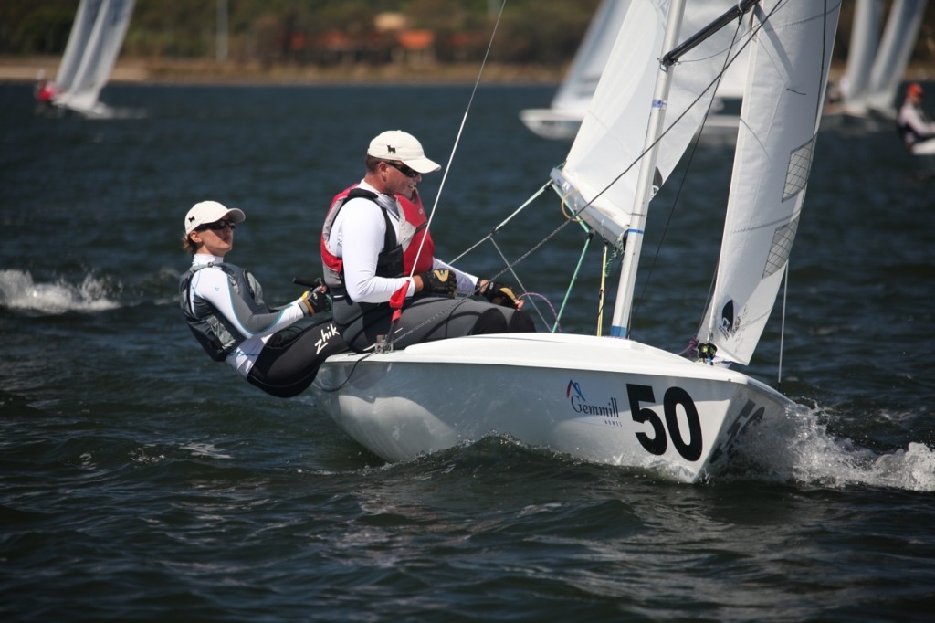 Adele Jackson and Dean McAullay made spectacular gains on the second beat to take second place today. - Flying Fifteen 50 th Anniversary Nationals © Bernie Kaaks - copyright