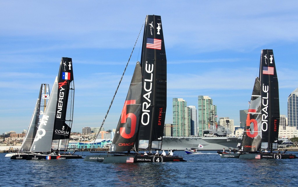 First Practise days on San Diego Bay - AC-45 tour hits San Diego © Darrall Slater