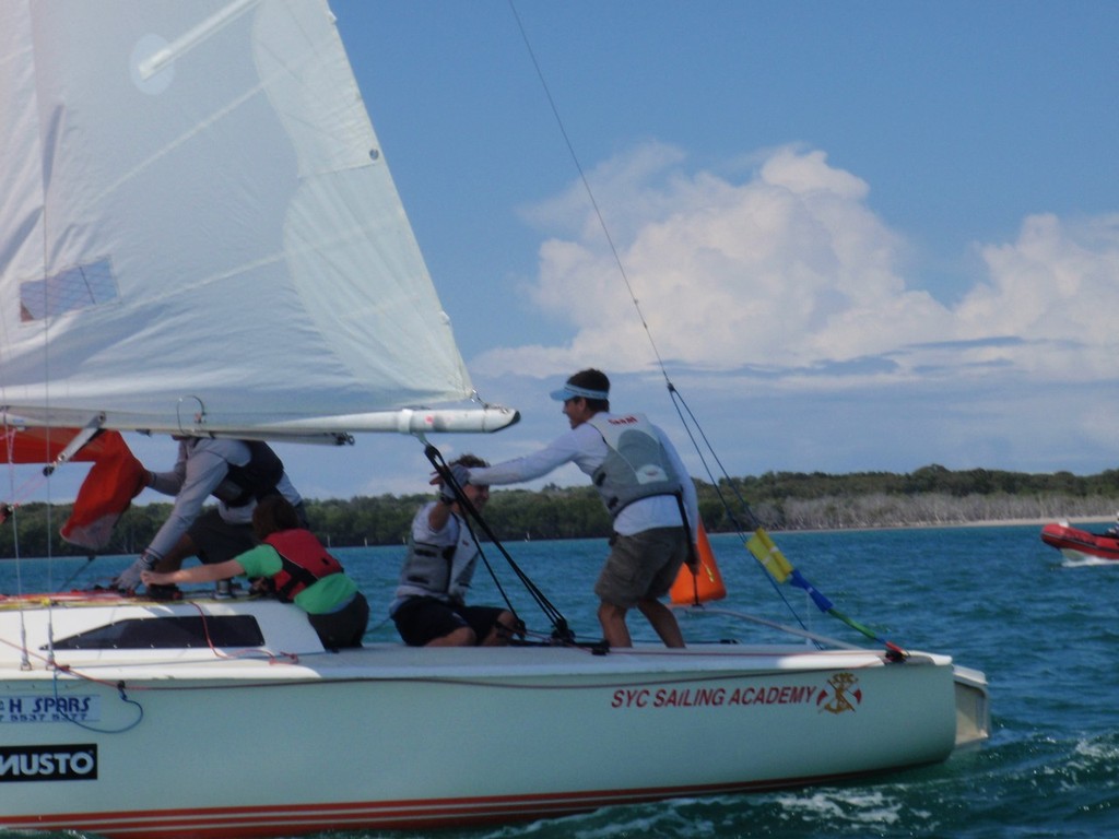 Team Rooklyn on way to finals finish line in race 3 - Australian Match Racing Championships © Shane Smith