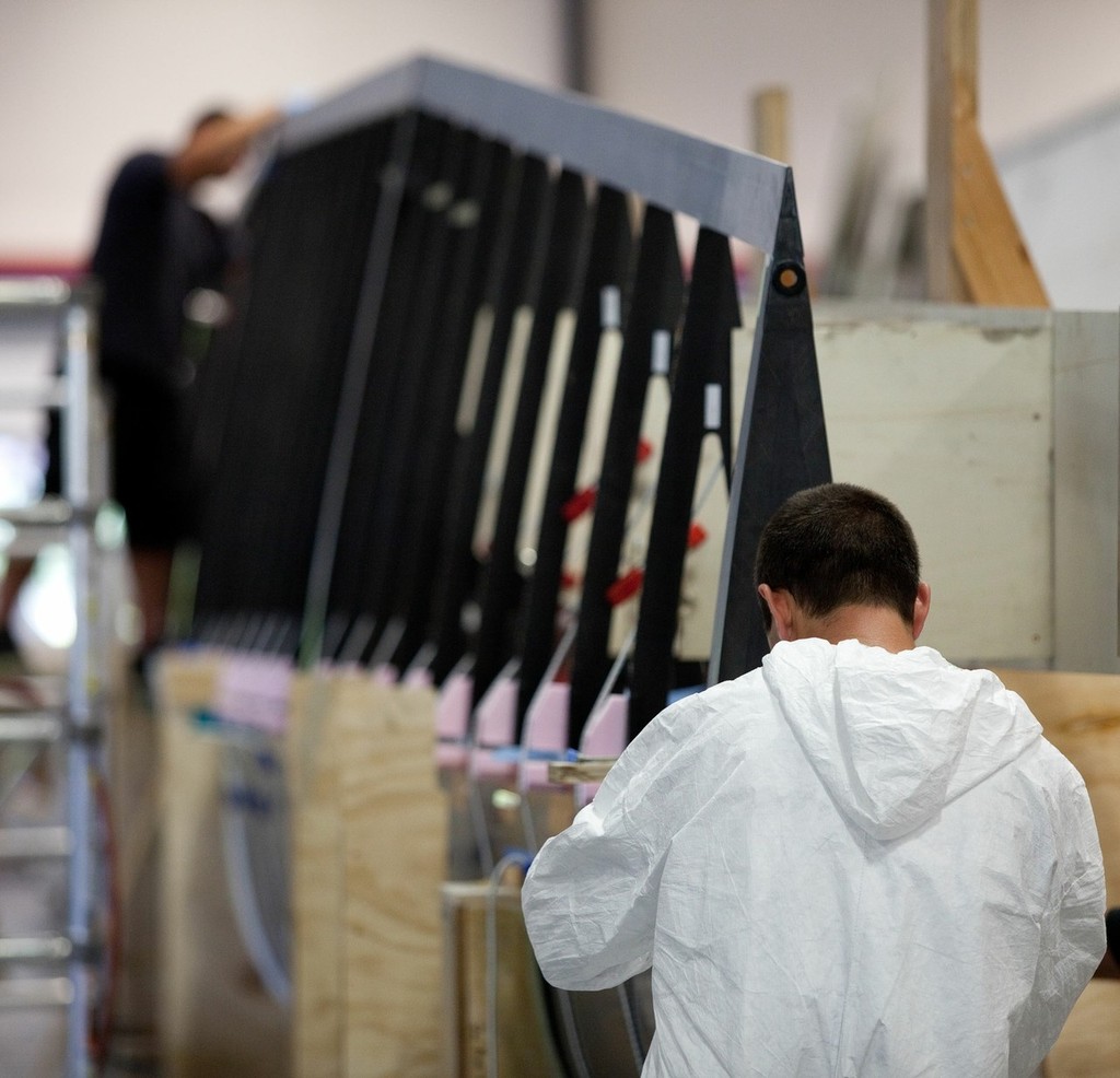 Construction of the AC45 catamaran - wingsail © Ivor Wilkins/www.americascup.com www.americascup.com