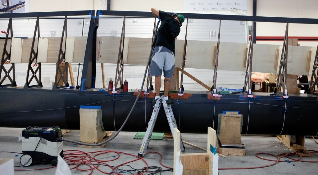 Construction of the AC45 catamaran - wingsail photo copyright Ivor Wilkins/www.americascup.com www.americascup.com taken at  and featuring the  class