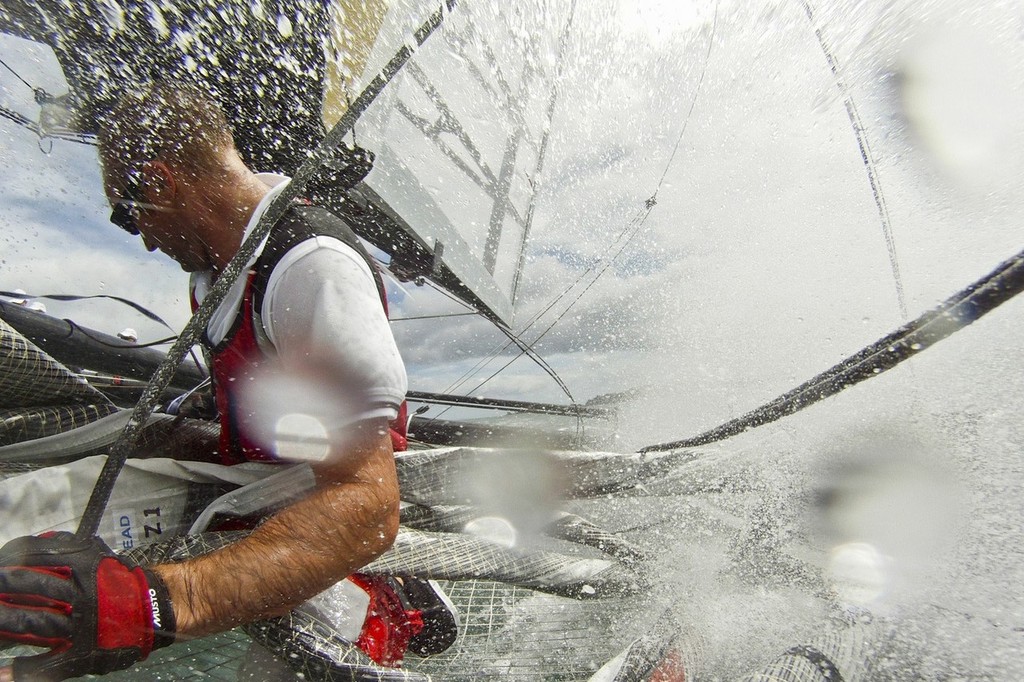 30/01/2011 - Auckland (NZL) - 34th America's Cup - AC45 sea trial n° 8 - Anniversary day - Round Rangitoto Island photo copyright ACEA - Photo Gilles Martin-Raget http://photo.americascup.com/ taken at  and featuring the  class