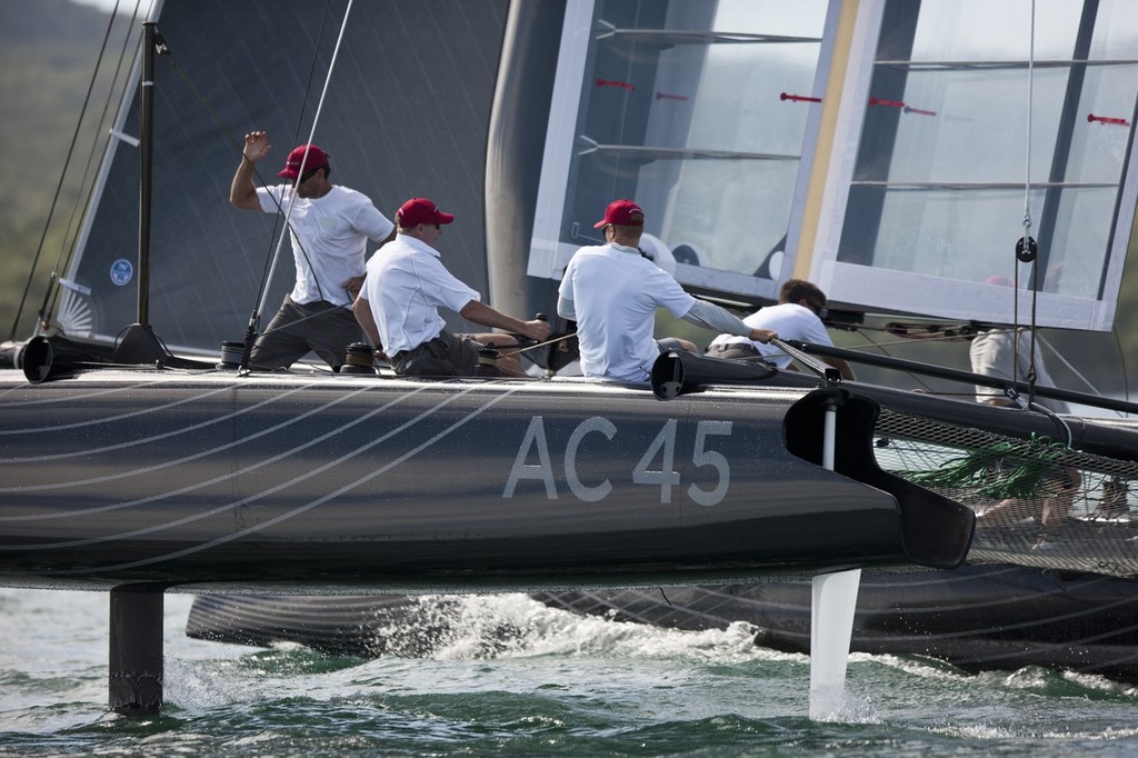 16/01/2011 - Auckland (NZL) - 34th America’s Cup - AC45 1st sail &copy; ACEA - Photo Gilles Martin-Raget http://photo.americascup.com/